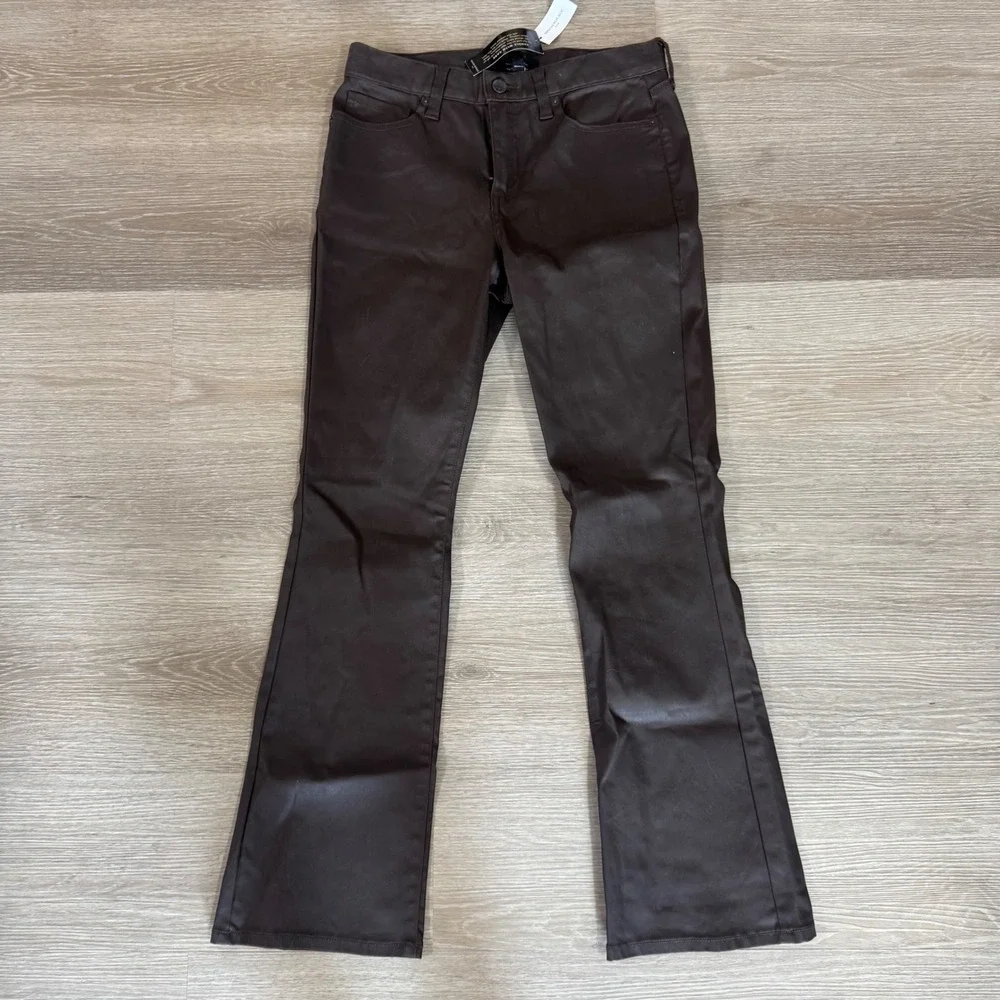 Banana Republic Mid-Rise Bootcut Pants Womens 27/4 Chocolate Brown Coated Denim